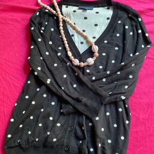 ModCloth polka dot sweater (black and white) NWOT